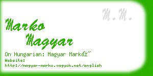 marko magyar business card